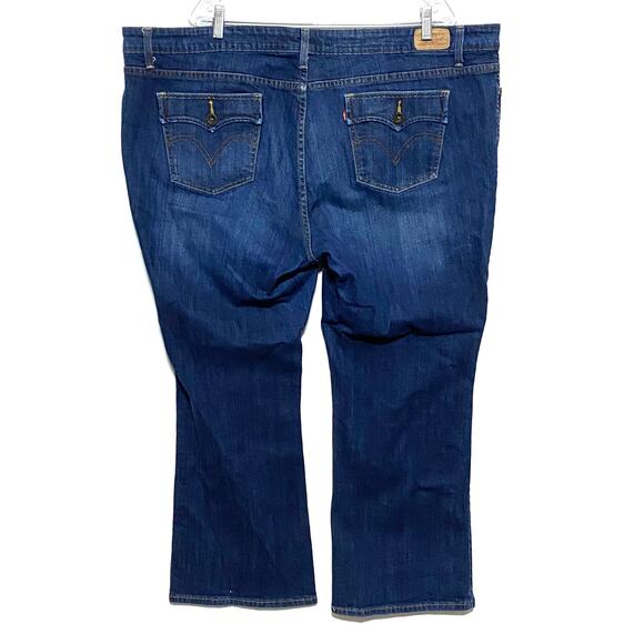 Levis Bootcut 590 Jeans Women 24S Flap Pockets Classic Western 25x28.5 Dark Wash - Picture 1 of 8